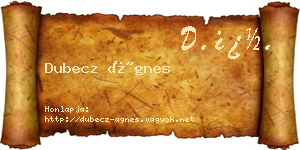 Dubecz Ágnes névjegykártya