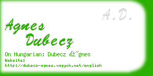 agnes dubecz business card